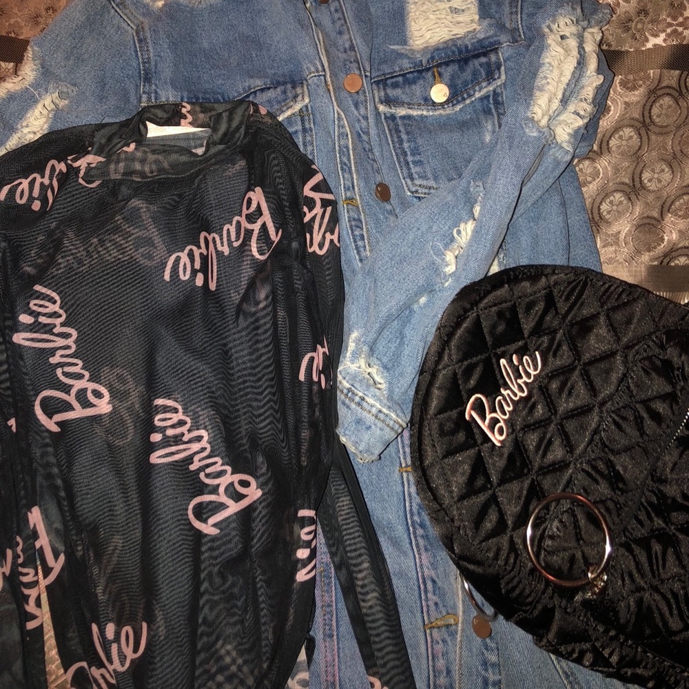 Barbie Misguided Bookbag , bodysuit , & jacket